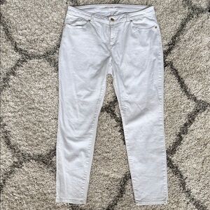 Michael Kors White Skinny Jeans with Gold Accents size 10
